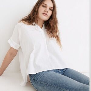 Madewell (Re)sponsible Cotton Lakeline Popover Shirt Lakehouse Cream Size Small